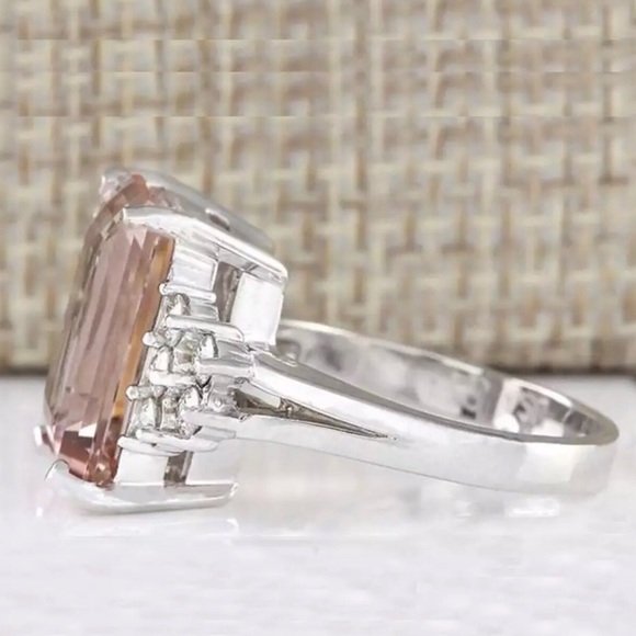 ✨7.00CT Morganite Quartz Engagement Ring✨ - Picture 4 of 4